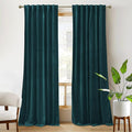 RYB Home Velvet Curtains 2 Panels Set 90 inches - Super Soft Durable Window Drapes Room Darkening Energy Smart Back Tab for Apartment Villa Room Backdrops, Peacock Blue, W52 x L90, 2 Panels