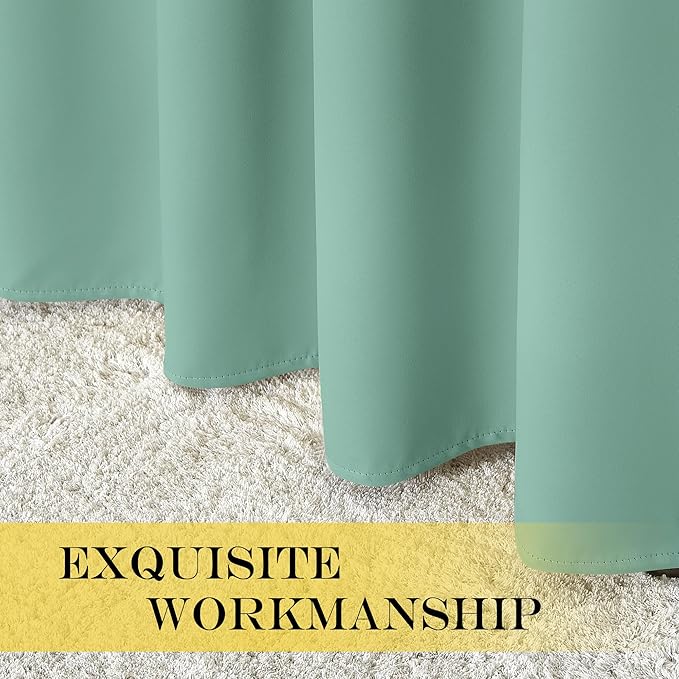 NICETOWN Aqua Blue Blackout Curtain for Living Room - Solid Thermal Insulated Grommet Blackout Panel/Drape for Bedroom Kitchen Window (1 Panel, 52 inches Wide by 54 inches Long)