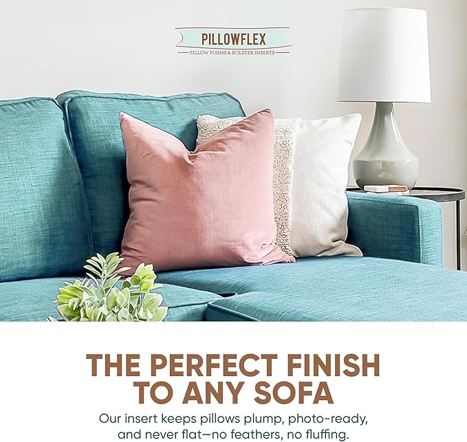 Pillowflex Synthetic Down Pillow Insert - 21x21 Down Alternative, Ultra Soft Large Square Throw Pillow, Couch Sham, Bed Sleeping - 1 Decorative Accent Form
