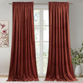 StangH Rust Curtains Velvet - Elegant Rod Pocket Sunlight Blocking Thermal Insulated Home Decoration for Living Room/Guest Room/Baby Nersury, Rust, W52 x L96, 2 Panels