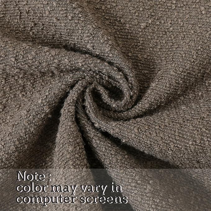 Jeneoo Light Brown Decorative Lumbar Thick Throw Pillow Covers Fine Textured Boucle Couch Cushion Cases for Sofa Decor, Set of 1, 14 x 36 Inch