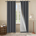 3 Layers Heavy Thermal 100% Blackout Curtains 84 Inch Length Heavy Soundproof Curtains for Bedroom 1 Panel 50x84 Grey