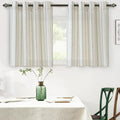 DriftAway Farmhouse Vertical Striped Linen Blend Textured Light Filtering Semi Sheer Curtains for Living Room Bedroom 36 Inches Long Drapes 2 Panels