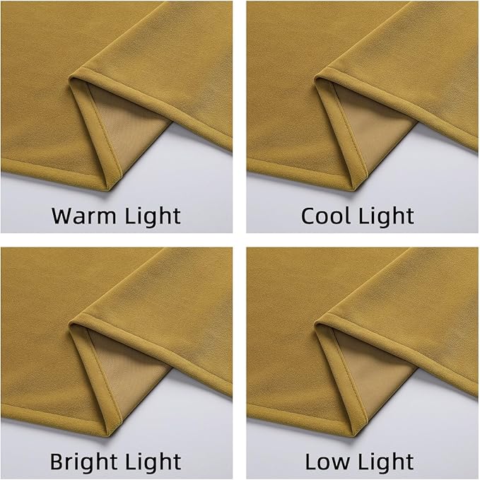 Joydeco Brown Velvet Curtains 63 inch Length 2 Panels, Luxury Blackout Rod Pocket Thermal Insulated Window Curtains, Super Soft Room Darkening Drapes for Living Dining Room Bedroom,W52 x L63 inches