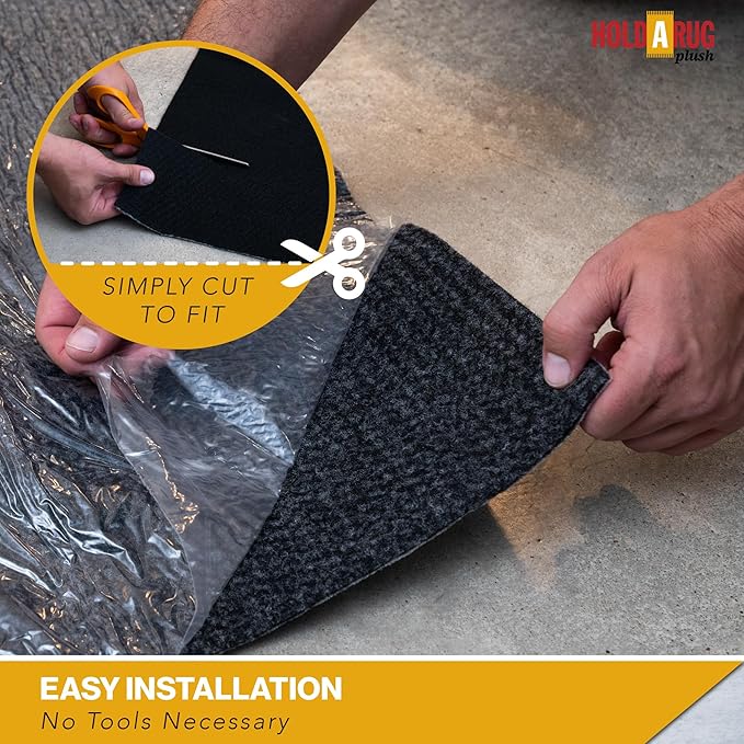 Hold-a-Rug Plush 3' x 8' Nonskid, Nonslip Rug Pad, Reversible Gripper, ¼ Thick, Safe for All Floors and Carpet, Keep Area Rugs Secure