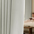 jinchan Chenille Blackout Curtains 84 Inches Long Light Grey Thermal Insulated Curtains for Bedroom Living Room 2 Panels Triple-Weave Noise Reducing Drapes Back Tab Privacy Window Curtains 50x84 Inch