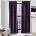DONREN 96 Inches Long 2 Panels Blackout Curtain Panels for Bedroom - Rod Pocket Thermal Insulated Drapes for Living Room(Royal Purple,42 x 96)