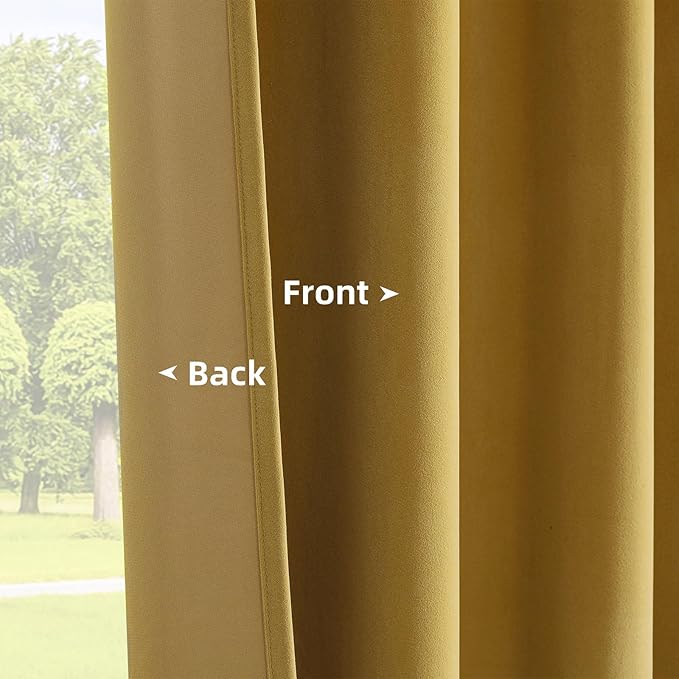 Joydeco Brown Velvet Curtains 63 inch Length 2 Panels, Luxury Blackout Rod Pocket Thermal Insulated Window Curtains, Super Soft Room Darkening Drapes for Living Dining Room Bedroom,W52 x L63 inches