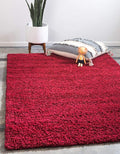 Unique Loom Solid Shag Collection Area Rug (7' 1" x 10' Rectangle, Cherry Red)