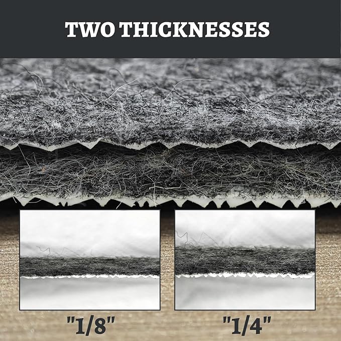 100% Waterproof Rug pad, 4x6 ft Area Rug Non-Slip Rug Pads, 1/4" Thick Carpet Pads for All Floors and finishes, Felt pad for Hardwood Floors, Keep Carpets in Place Soft and Secure