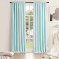 DONREN 2 Panels Blackout Curtain Panels for Bedroom - Room Darkening Thermal Insulated Drapes with Rod Pocket(Aqua,52 by 96 Inch)
