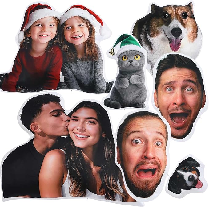 Custom4U Custom Pet Pillow with Picture Personalized Photo Dog Cat Full Body Shaped Pillow Gifts for Birthday Thanksgiving Christmas (14inches)