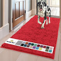Muddy Mat® | Super Absorbent Door Mat Indoor, Microfiber Quick Dry Chenille Entryway Rug, Non-Slip Front Door Mat, Indoor Mats for Entryway, Machine Washable Pet Rug, Red 36" x 120"