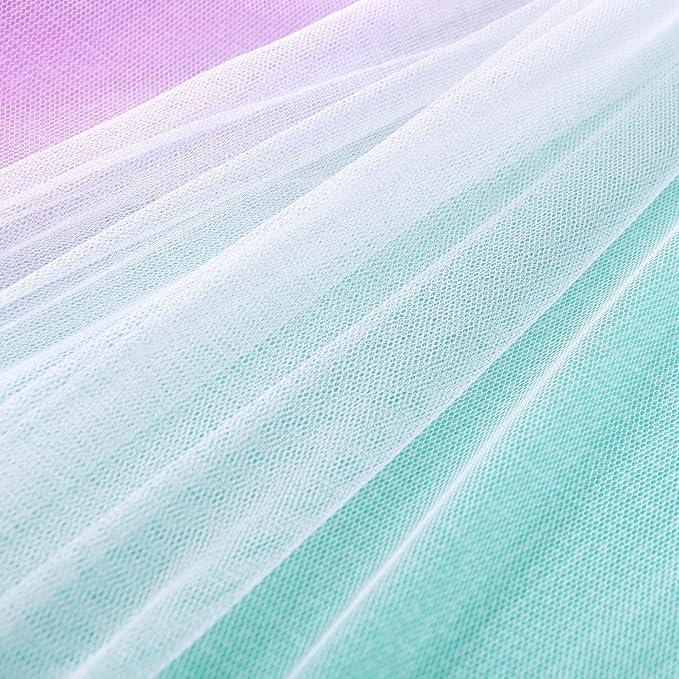 XiDi Curtains for Bedroom Decor, Rainbow Pink Purple Green 62/79/1