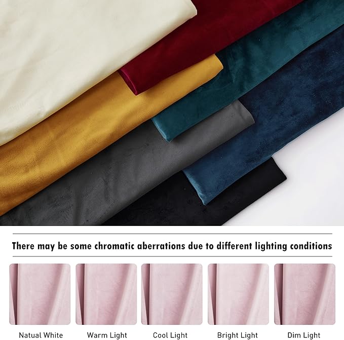 RYB HOME Pink Velvet Curtains 102 inches, Back Tab Soft Fabric Room Darkening Thermal Insulated Luxurious Home Decor Curtains for Living Room Bedroom, W 52" x L 102", 2 Panels Set