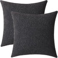 Jeneoo Graphite Grey Decorative Square Thick Accent Throw Pillow Covers Fine Textured Boucle Couch Cushion Case for Living Room Sofa Home Decor, Set of 2, 18 x 18 Inch