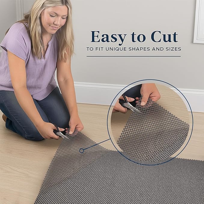 Veken Runner Rug Pad Gripper for Hardwood Floors, Non Slip 2.5x9 Ft Dark Grey Rug Pads for Area Rugs, Thick Rug Grippers for Tile Floors, Under Carpet Anti Skid Mat, Keep Your Rugs Safe and in Place