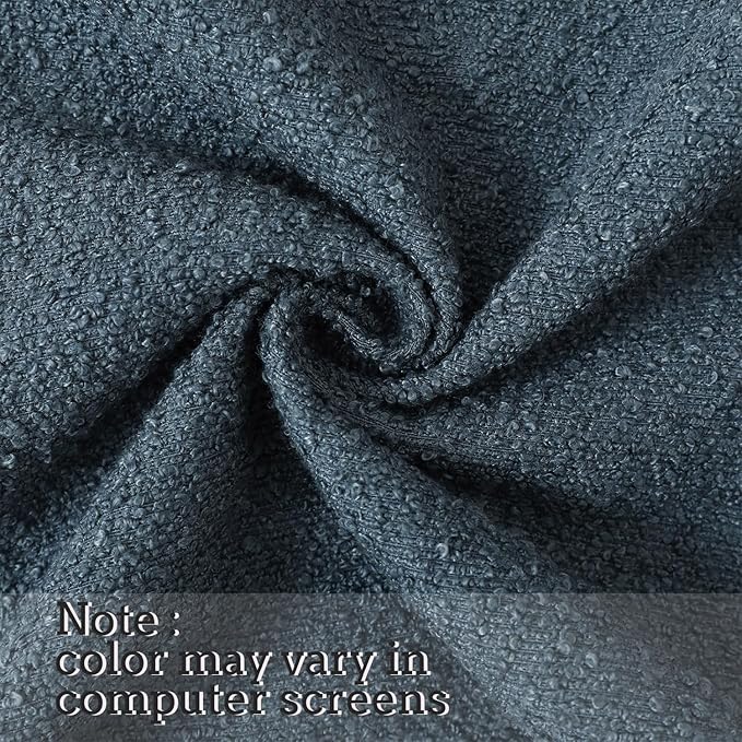 Jeneoo Grey Blue Decorative Square Thick Accent Throw Pillow Covers Fine Textured Boucle Couch Cushion Case for Sofa Decor, Set of 2, 20 x 20 Inch