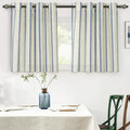 DriftAway Farmhouse Vertical Striped Linen Blend Textured Light Filtering Semi Sheer Curtains for Living Room Bedroom 36 Inches Long Drapes 2 Panels