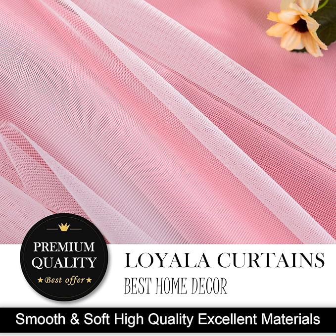 Star Curtains Double Layer Curtains Blackout Curtains for Bedroom Kids Curtains Cute Curtains, Curtains 63 Inches Long 2 Panels Set, Pink Curtains, 42 X 63 Inches