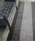 Custom Length Hallway Runner Rug,Slip Resistant,Meander Grey, 26 Inch X 27 feet, Sold and Priced Per Foot