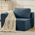 40" Single Sofa for Adults, Upholstered Floor Sofa Couch with Pillow, Teddy Boucle Sofa for Bedroom Living Room, No Assembly Required (Teddy Boucle, Blue)
