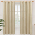 YoungsTex Burlap Linen Curtains 72 Inch Length for Living Room, Tan Semi Sheer Drapes Privacy Light Filtering Window Treatments for Dining Room Bedroom Farmhouse, 2 Panels, 52 X 72 Inch