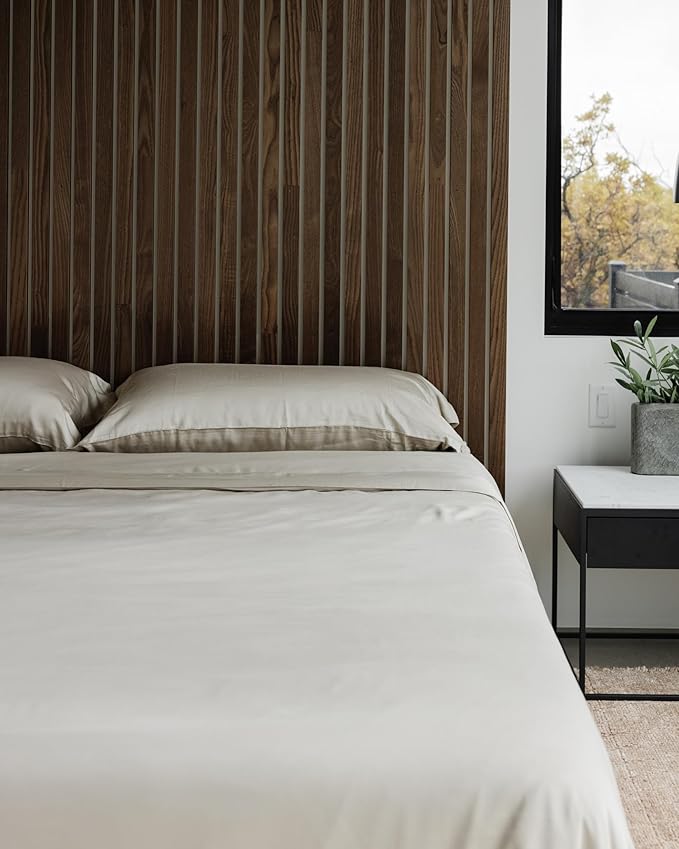 Cozy Earth Luxury Bed Sheet Set - 100% Viscose from Bamboo Fabric, Ultra-Soft & Breathable, Fits Regular & Deep Pocket Mattresses up to 20" - 4 Pieces Twin Sheet Set Driftwood