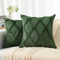 decorUhome Spring Throw Pillow Covers 16x16 Inch Set of 2, Soft Plush Faux Fur Wool Forest Elf Couch Pillow Covers, Decorative Neutral Pillow Cases for Bed Sofa Living Room Home Decor