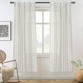 DriftAway Farmhouse Vertical Striped Linen Blend Textured Light Filtering Semi Sheer Curtains for Living Room Bedroom 63 Inches Long Drapes 2 Panels Linen Gray