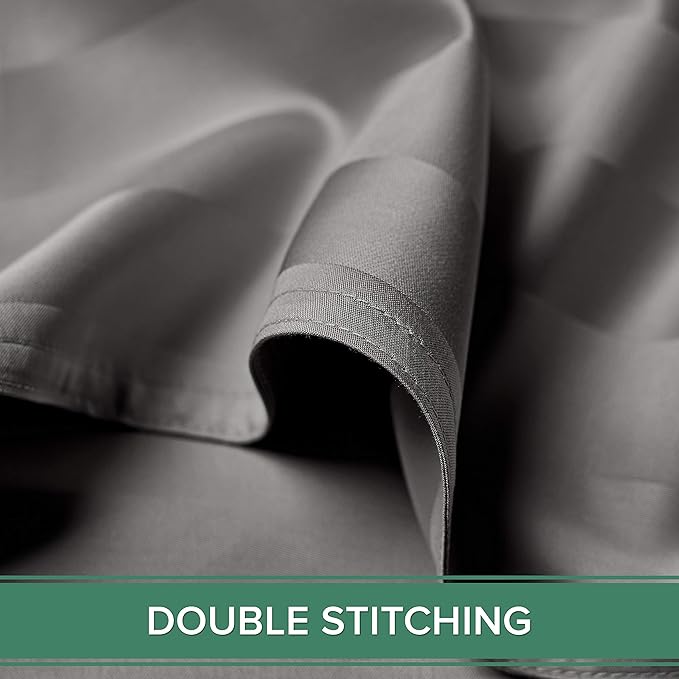Pure Bamboo Queen Sheets, Genuine 100% Organic Viscose Derived from Bamboo Bed Sheet Set, Luxuriously Soft & Cooling, Double Stitching, 2 Year Quality Promise (Queen, Jacquard Stone)