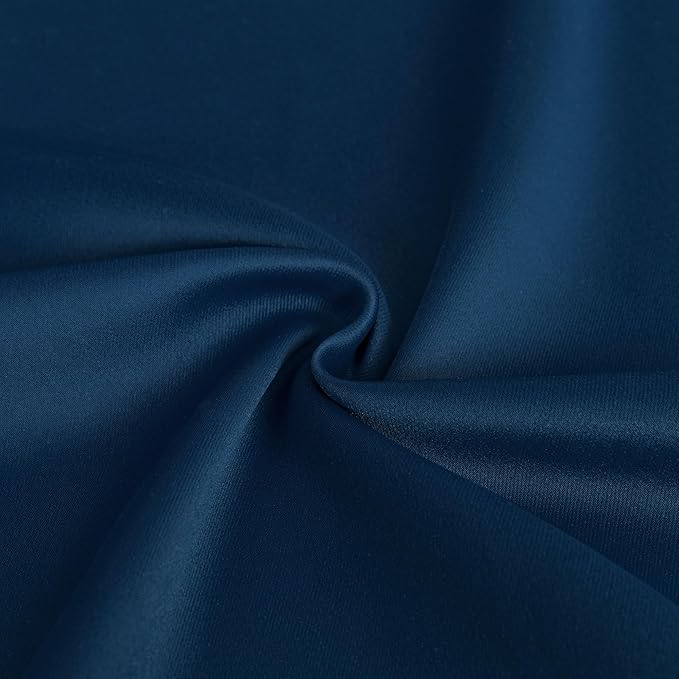 Blackout Curtains 90 Inch Length 2 Panels Set, Black Out Curtains for Bedroom 90 Inch Long, Rod Pocket Energy Saving Room Darkening Drapes for Living Room Window Navy Blue(W52 x L90)