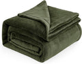 Bedsure Fleece Blanket Queen Blanket Olive Green - Bed Blanket Soft Lightweight Plush Fuzzy Cozy Luxury Microfiber, 90x90 inches