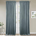 StangH Stone Blue Velvet Drapes 105 inches Elegant Room Darkening Drapes for Bedroom/Living Room, Heavy Soft Thermal Curtains Home Decor, W52 x L105, 2 Panels