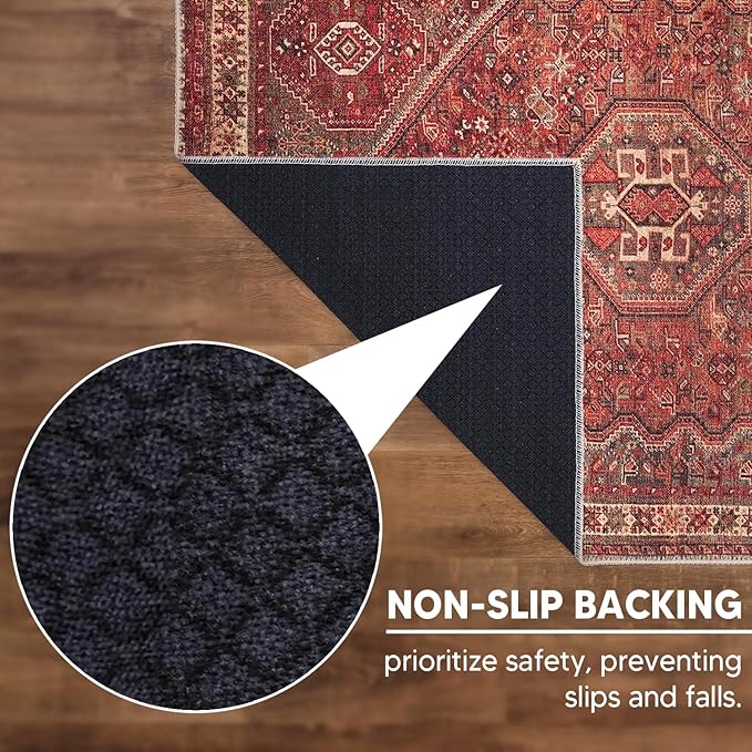 Keen Home Design 3x5 Rug - Machine Washable Entry Rug with Non-Slip Backing, Ideal for Enteryway, Kitchen, Bathroom, Laundry Room - Vintage, Easy Clean, Durable, Low Pile Rug - (3' x 5')