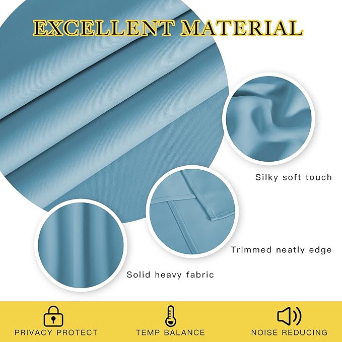 NICETOWN Door Curtain for Closet Doors 80 Inches Long 1 Panel, Blackout Doorway Curtain for Open Closet Bedroom, Room Divider Living Room for Privacy (Teal Blue, 1 Panel, 46W x 80L)