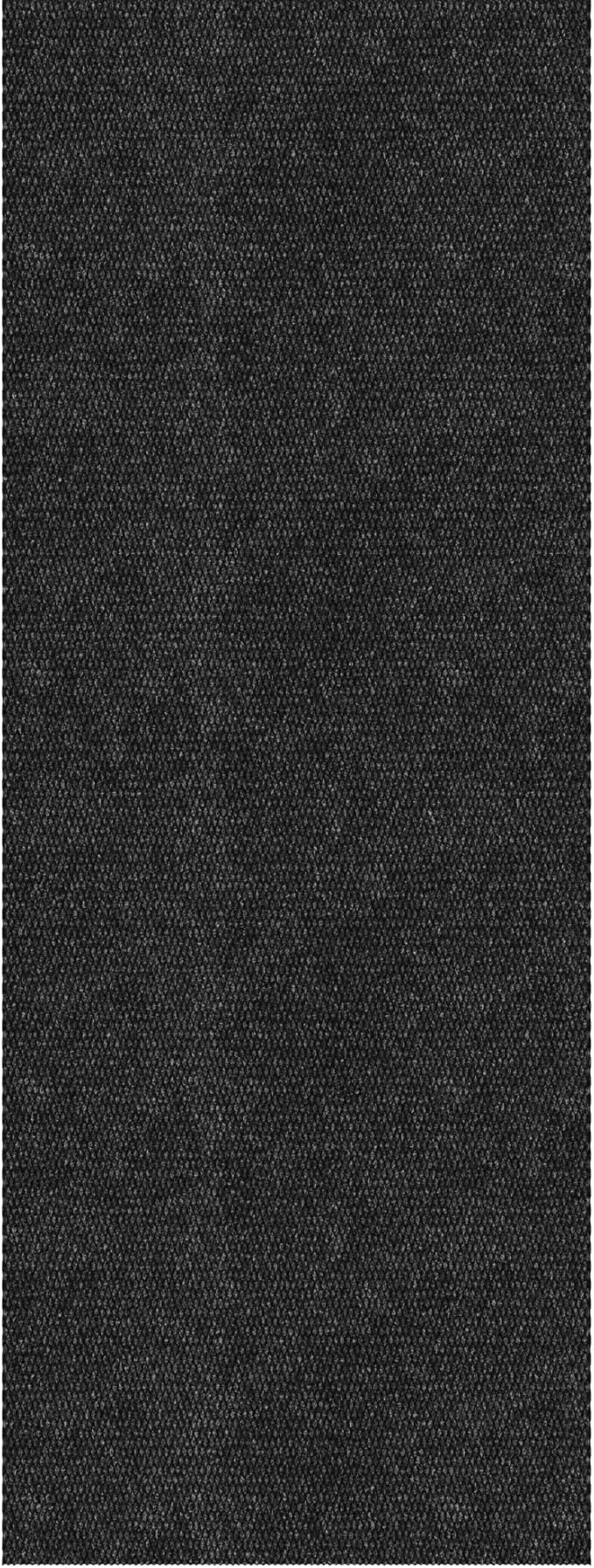 Ottomanson Commercial Scrape Rib Entry Mat – Heavy Duty Ribbed Floor Mat for High Traffic – Non Slip Rubber Back, Waterproof – Indoor Outdoor Use for Offices, Schools, Lobbies, 2' x 29', Black