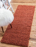 Unique Loom Solid Shag Collection Area Rug (2' 2" x 6' 5" Runner, Terracotta)