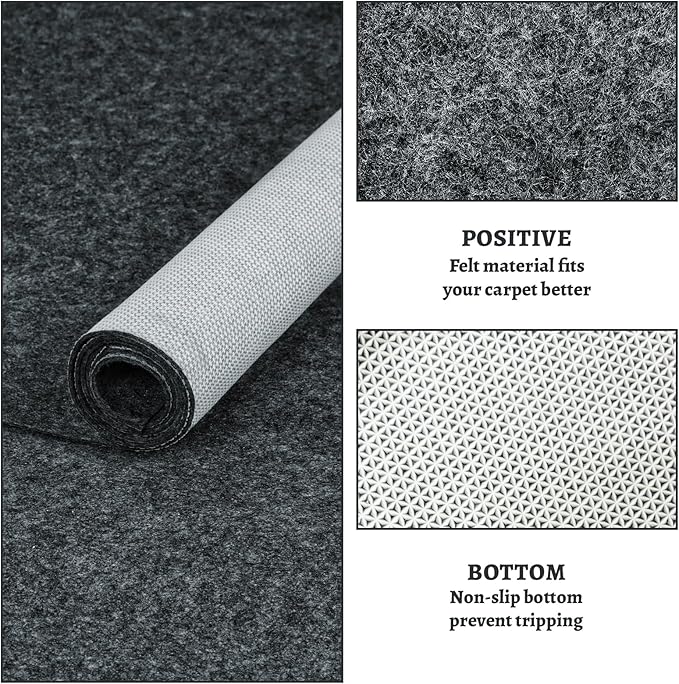 100% Waterproof Rug pad, 4x6 ft Area Rug Non-Slip Rug Pads, Carpet Pads for All Floors and finishes, Felt pad for Hardwood Floors, Keep Carpets in Place Soft and Secure