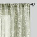 FMFUNCTEX Linen Sheer Curtains for Bedroom, Sage Green Blossom Print Curtains 84 Inches Long for Living Room,Floral Patterned Farmhouse Curtain Light Filtering Window Drapes 2 Panels, Rod Pocket