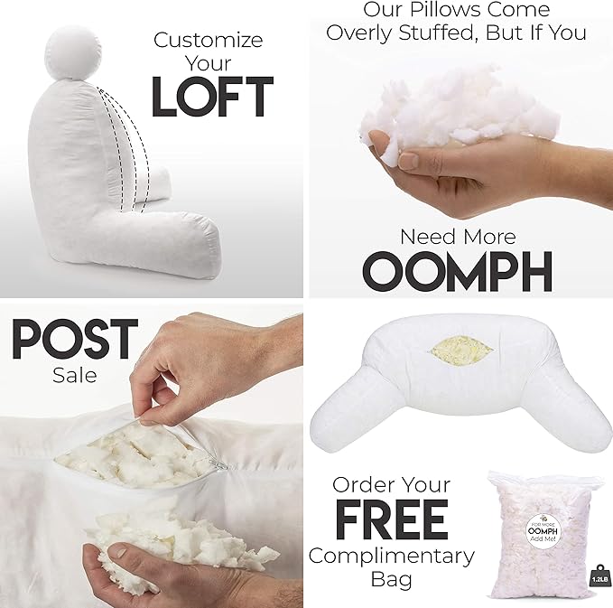 Husband Pillow Medium Aspen Edition Ramona Green, Sit Up Reading & Bed Rest with Arms, Ultra-Comfy, Detach Neck Roll - Premium Shredded Memory Foam Backrest, Reverses to Micro: Suede or Plush