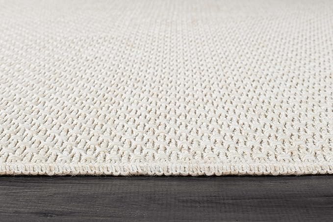 Easy Jute Door Mat 2x3 Indoor Outdoor Natural Rugs Solid Fiber Rug Woven Area Rug Boho Easy Clean Inside Carpet for Living Room Bedroom Dining Room Hallway or Outdoor Patio Porch (2 X 3 Bone)