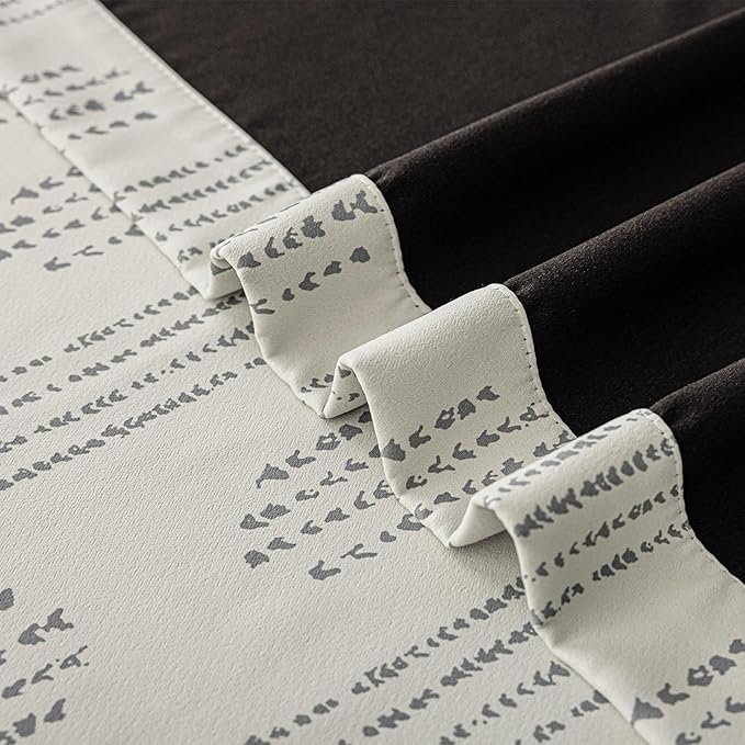 100% Boho Blackout Curtains 72 Inches Long for Bedroom, Grey on Beige Patterned Bohemian Curtains for Living Room, Geometric Striped Thermal Insulated Window Drapes Gromment Top 2 Panels