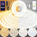 COB LED Strip Light,CCT Dimmable Strips Light,2700K-6500K,24ft/7.5m,8mm Wide,CRI90+ 24V LED Strips Kit with Bluetooth APP Control/Music Mode,for Bedroom,Kitchen,DIY Lighting