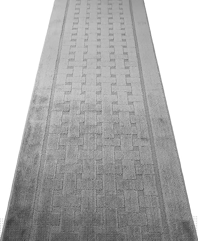 Non Slip Washable Carpet Runner Rug with Rubber Backing, Custom Floor Mat for Kitchen Hallway Stairs Bedroom Bathroom Entry, Grey, Your Choice of Length, 26 Inch X 22 feet
