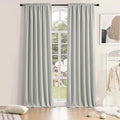DONREN 96 Inches Long 2 Panels Blackout Curtain Panels for Bedroom - Rod Pocket Thermal Insulated Drapes for Living Room(Light Grey,52 W x 96 L)