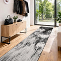Machine Washable Runner Rug 2x6: Non Slip Hallway Rug Low Pile Kitchen Runner Soft Abstract Rug with Rubber Backing for Entryway Bedroom Bathroom Farmhouse Laundry Living Room Black White 2x6