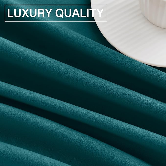 StangH Teal Velvet Curtains 84 inch for Living Room - Blackout Thermal Insulated Curtains Heat & Chill Insulated Energy Efficient Panels for French Door, 52 x 84 inches, 2 Panels