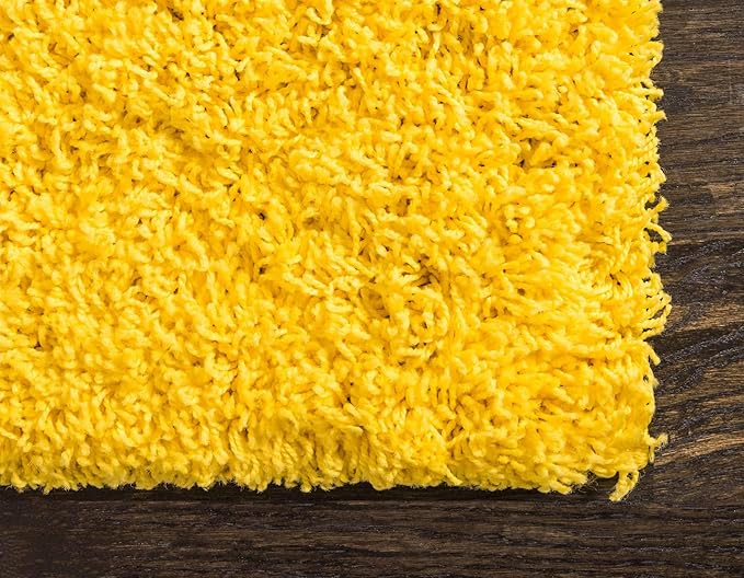 Unique Loom Solid Shag Collection Area Rug (2' x 3' 1" Rectangle, Tuscan Sun Yellow)
