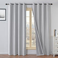 100% Blackout Curtains 108 Inches Long 2 Panels Set, Black Out Curtains for Living Room, Off-White Thermal Insulated Grommet Drapes Bedroom Luxury Decor Privacy(52W × 108L inch, Off-White)